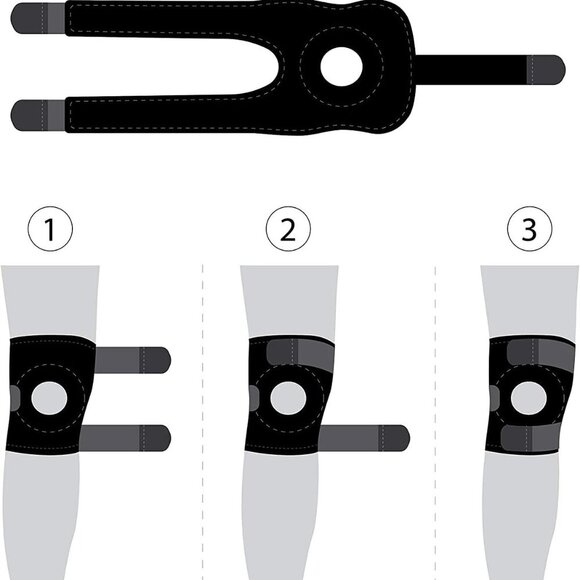 Knee Support Brace for Men Women, Adjustable Compression Sleeve Wrap Patellar Pa - Picture 8 of 8